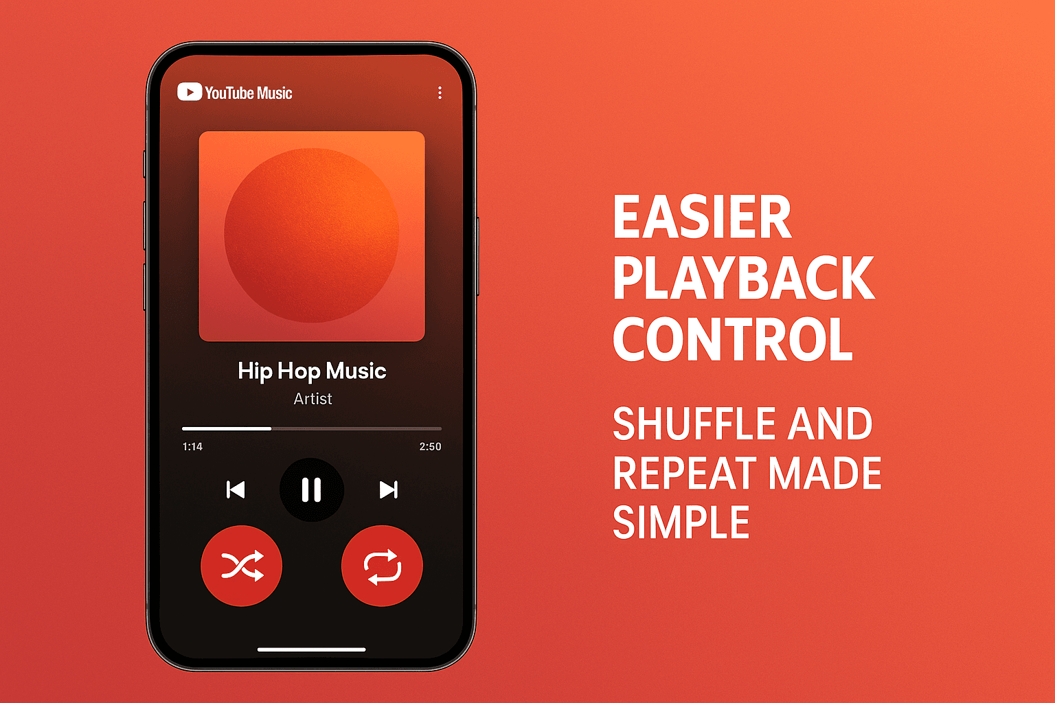 YouTube Music gets Shuffle and Repeat Buttons Shuffle and Repeat Buttons