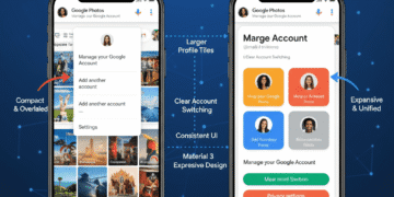 Full-screen account menu